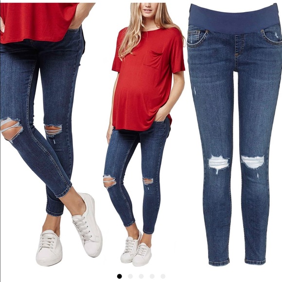 Topshop Maternity Moto Jamie Distressed Skinny Jeans - Picture 5 of 5
